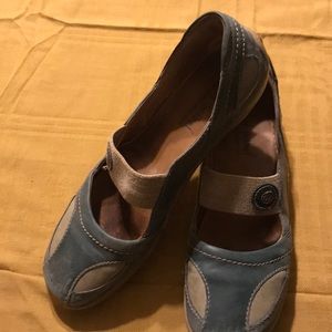 Josef Seibel Mary Jane Style Green & Tan Shoes 11